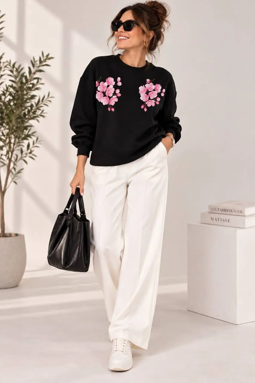 ÇİÇEK Detay Sweatshirt