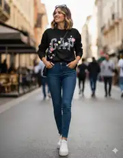 Çiçek Detay Sweatshirt 2